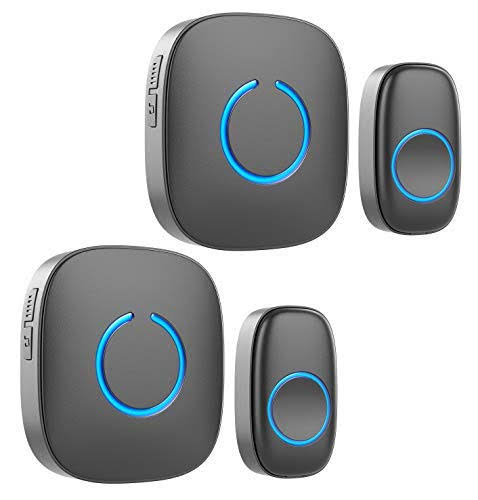 Waterproof Wireless Doorbell with 52 Chimes, Over 1000-Foot Range, 4 Volume Levels O867