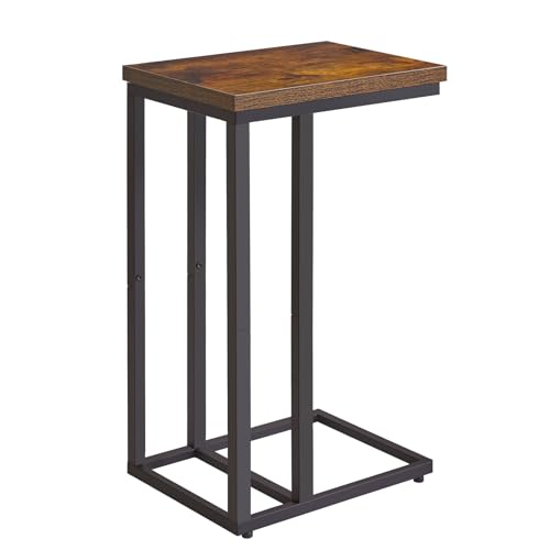 C Shaped Faux Marble Side Table Set of 2 O227