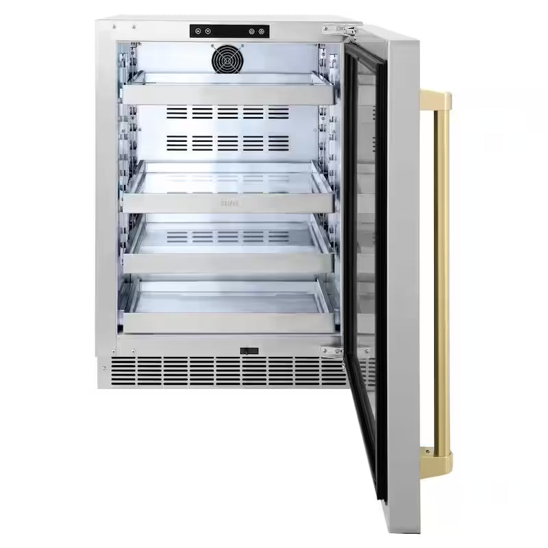 24 in. Single Zone Beverage Fridge with Stainless Door W477