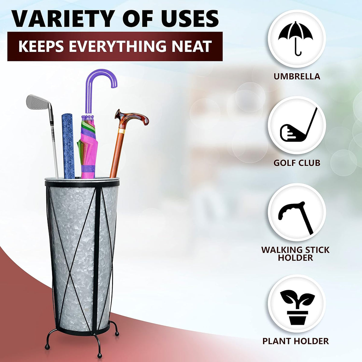 Galvanized Umbrella Holder Stand, 2 pcs, Metal Base V374954