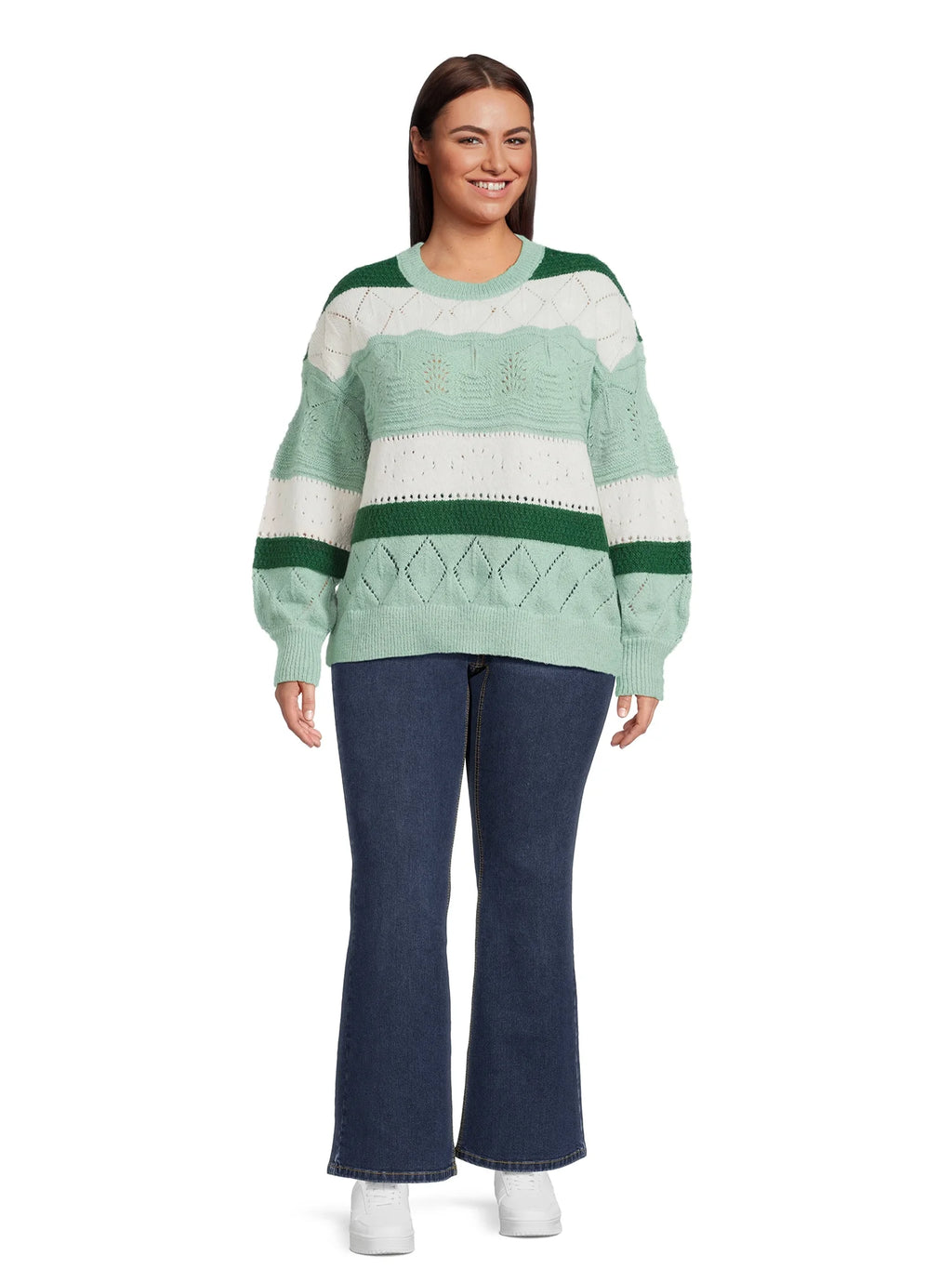 Lightweight Pointelle Pullover Sweater X495