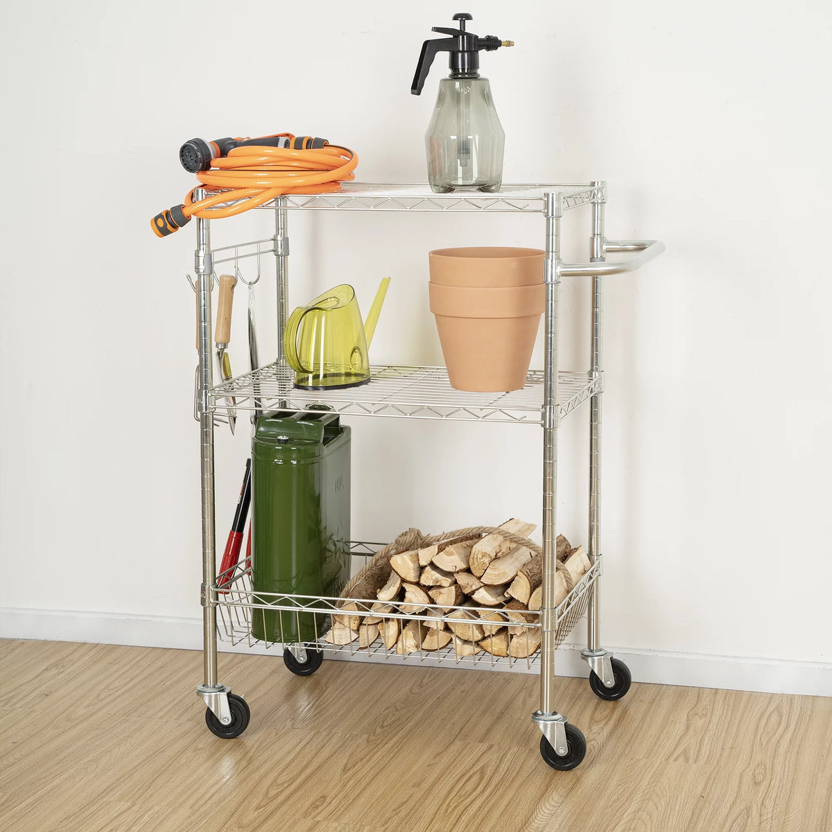 Wire 3-Tier Storage Shelf Unit White E882