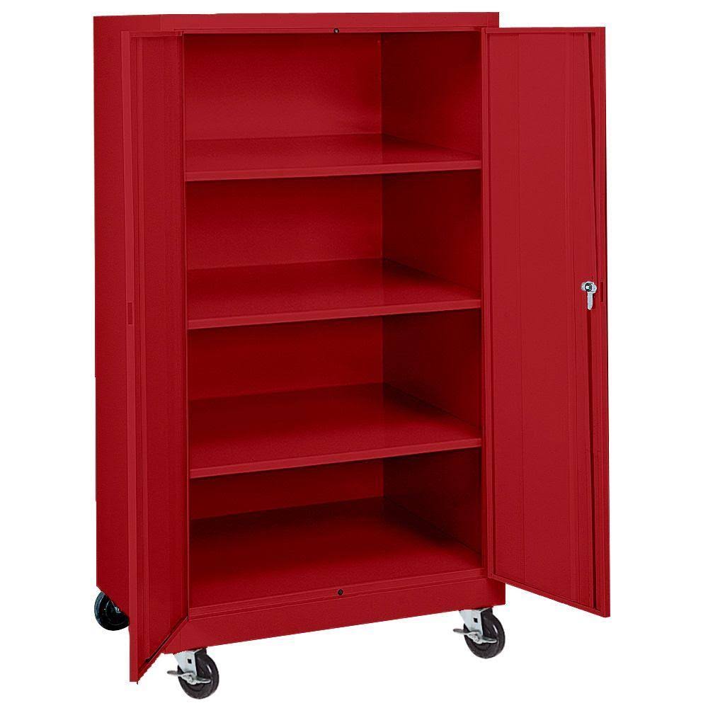 Red Mobile Storage Cabinet Y917