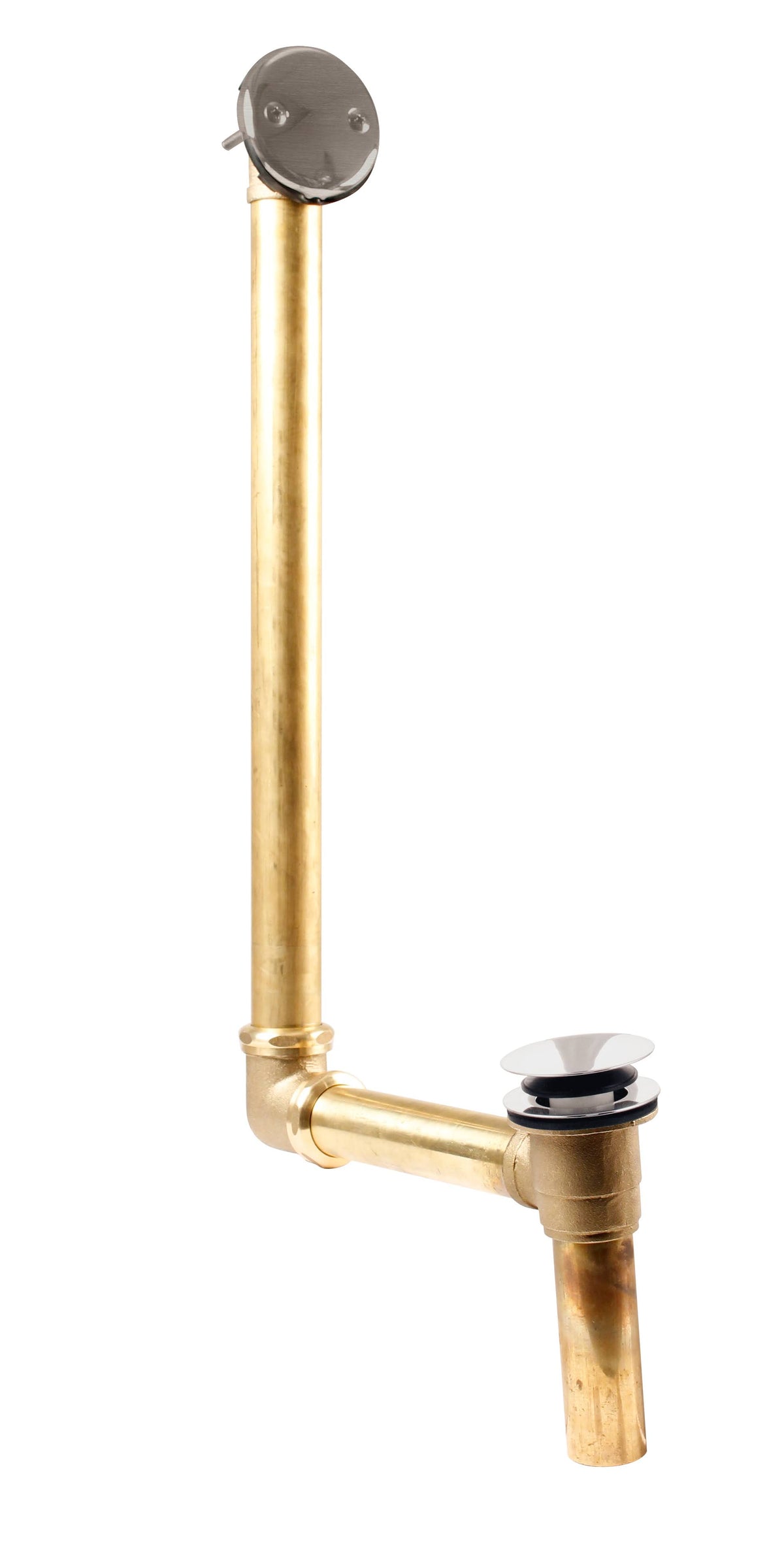 Satin Nickel Direct Connect Overflow with Tip-Toe Trim and 2-Hole Overflow Cover M8602