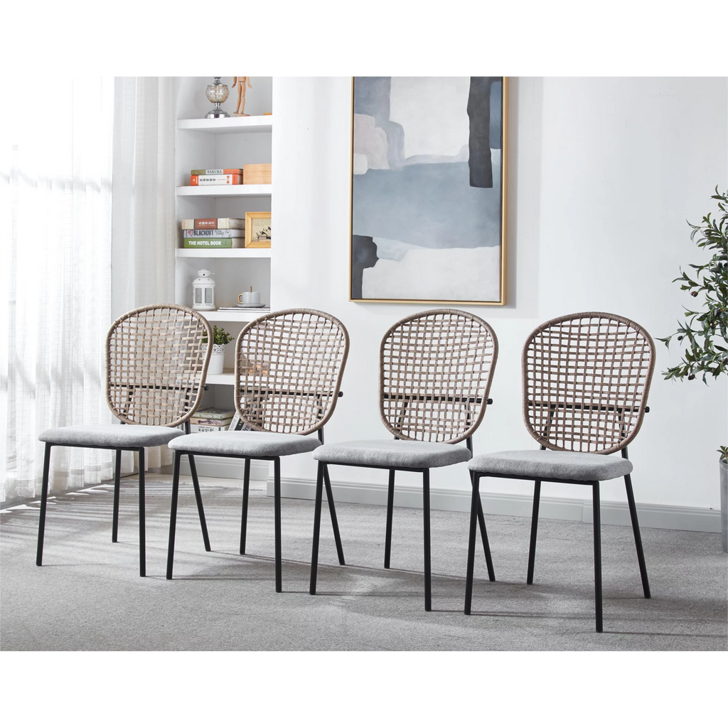 Gray and Black Dining Chairs, Set of 4 T150915