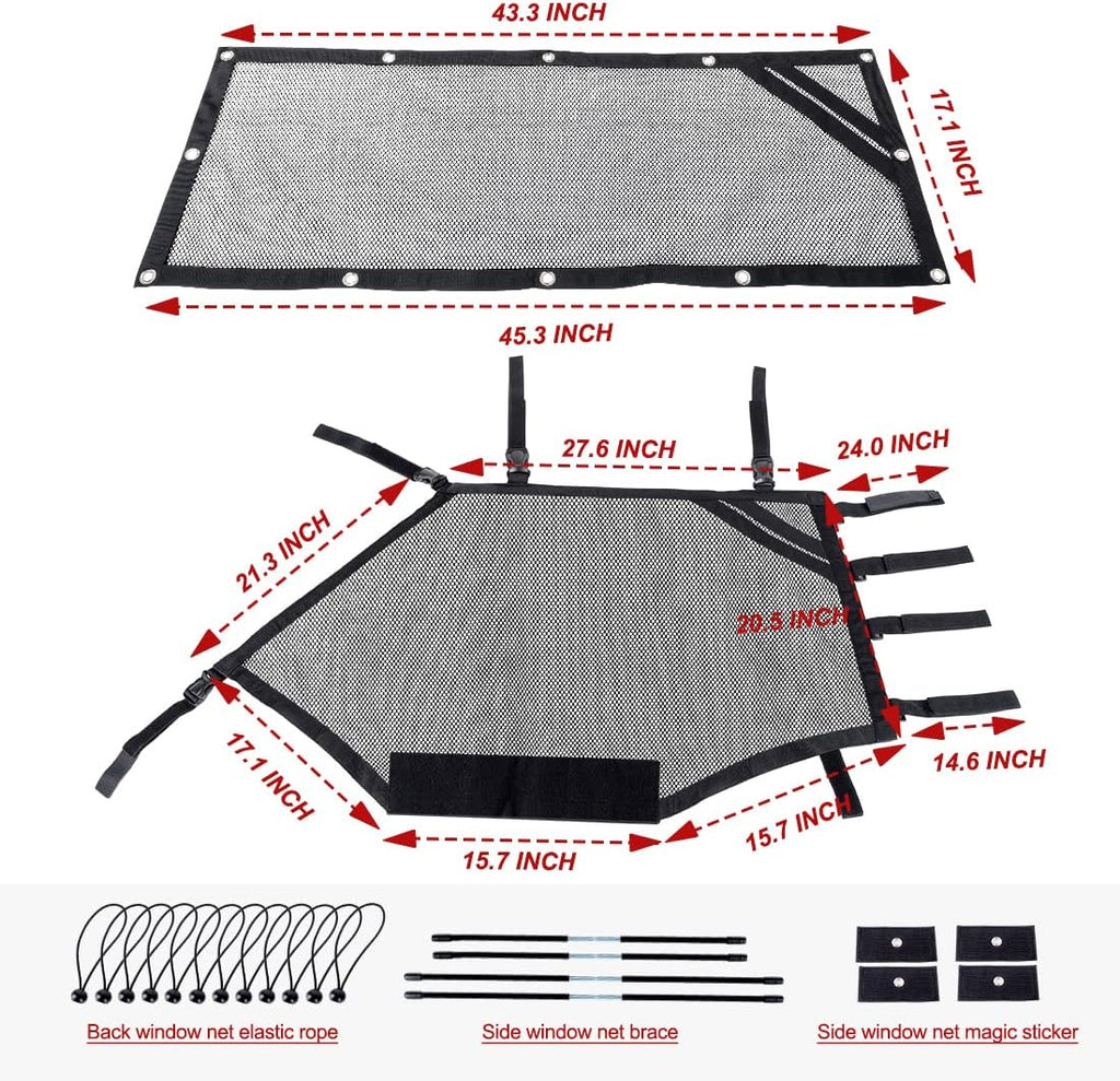 Pack of 2 Roll Cage Mesh Window Nets for Polaris RZR PRO XP/4 K970