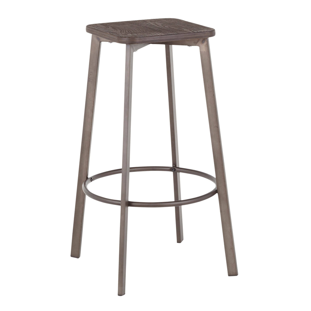 Set of 2 Square Industrial Bar Stools P573758