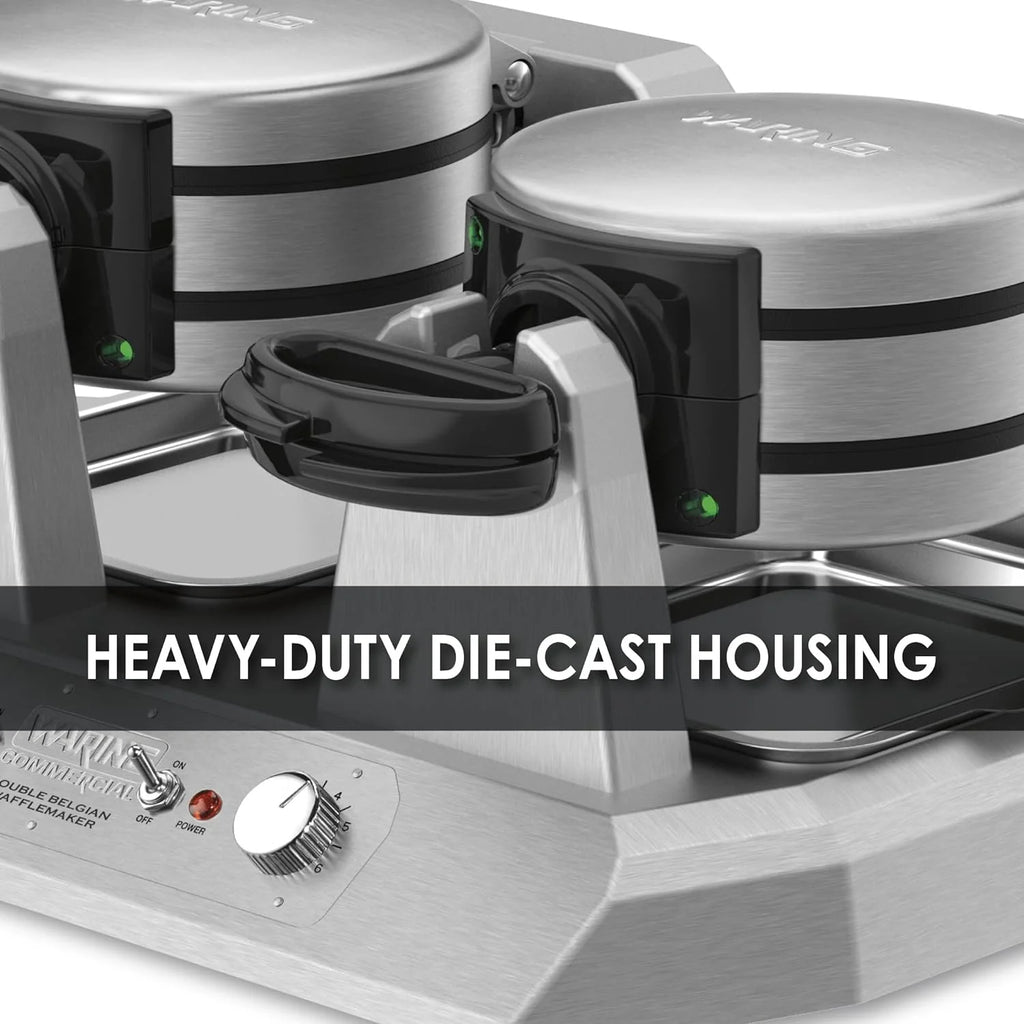 Double Side Belgian Waffle Maker, Non Stick Plates, 75 Waffles Per Hour B360096