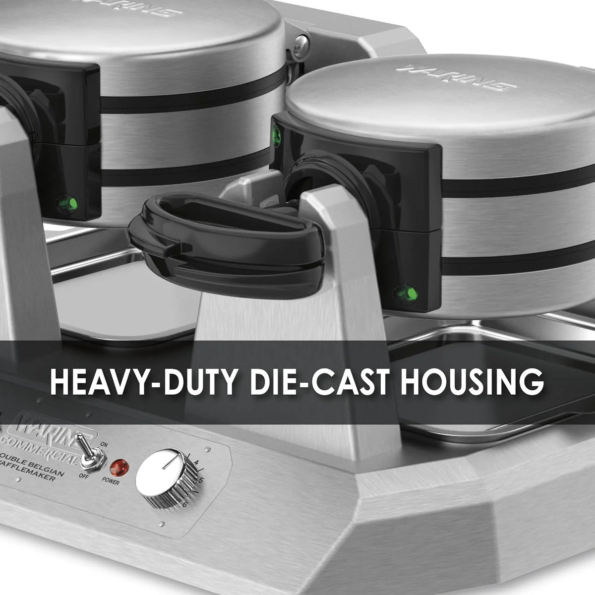 Double Side Belgian Waffle Maker, Non Stick Plates, 75 Waffles Per Hour B360096