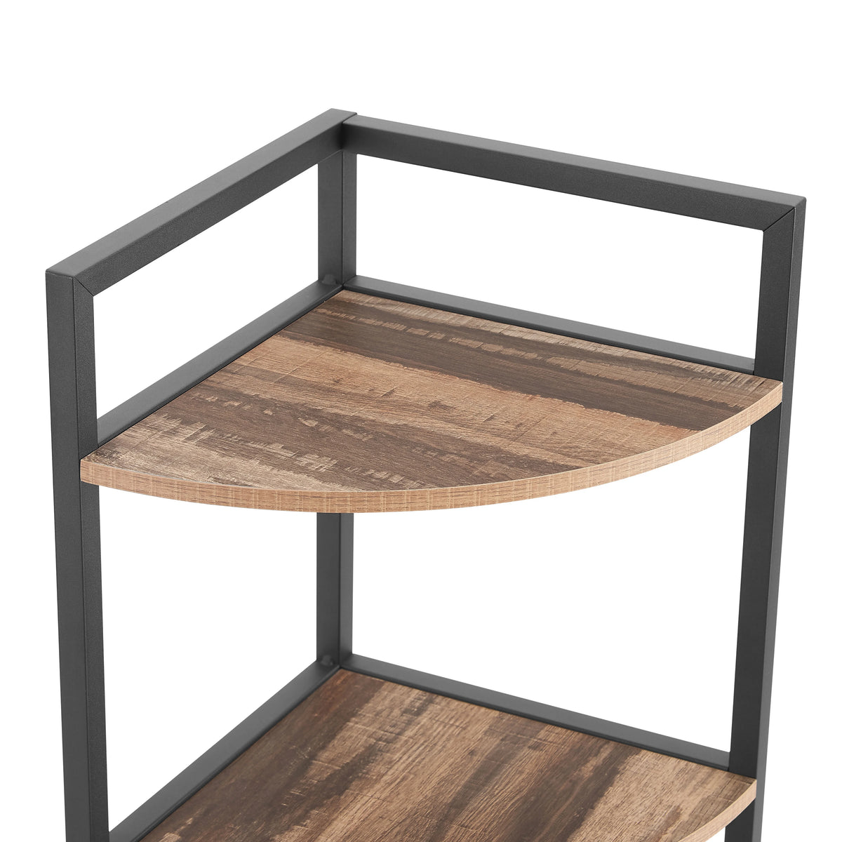 6-Tier Corner Wood Bookcase Rustic Brown E943