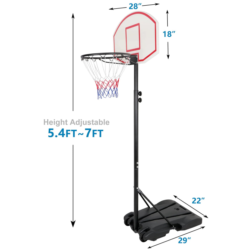 Portable Height Adjustable Basketball Hoop with Wheels T55625