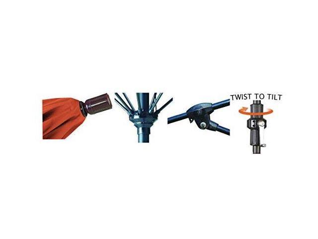 9 ft. Fiberglass Market Umbrella Collar Tilt Bronze G9164