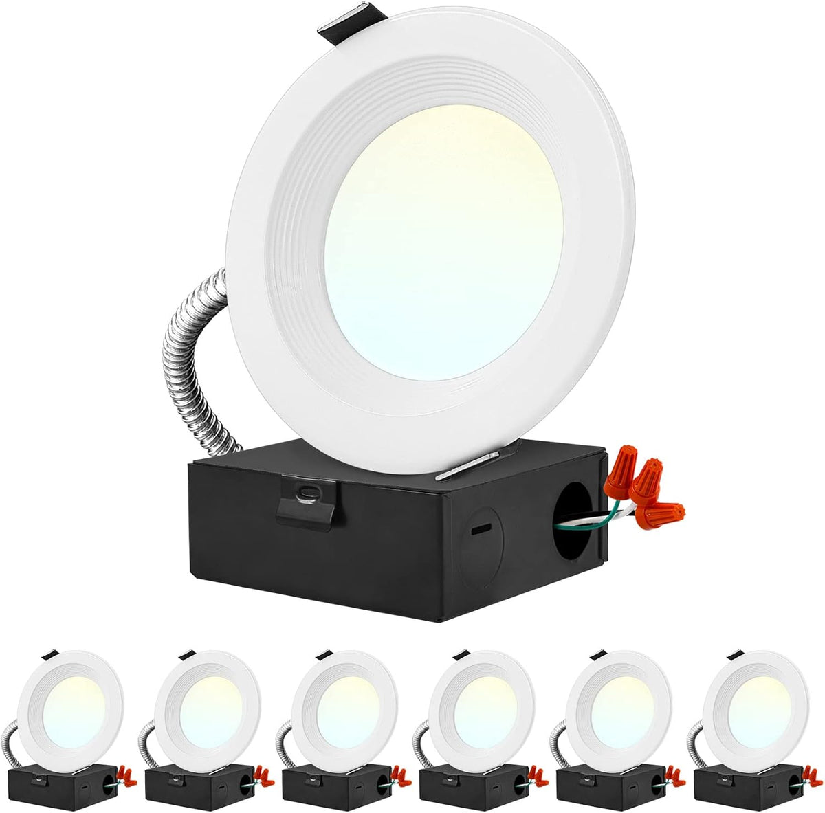 4 Inch LED Recessed Light, 3 Color Selectable 3000K-5000K, 6 Pack K887