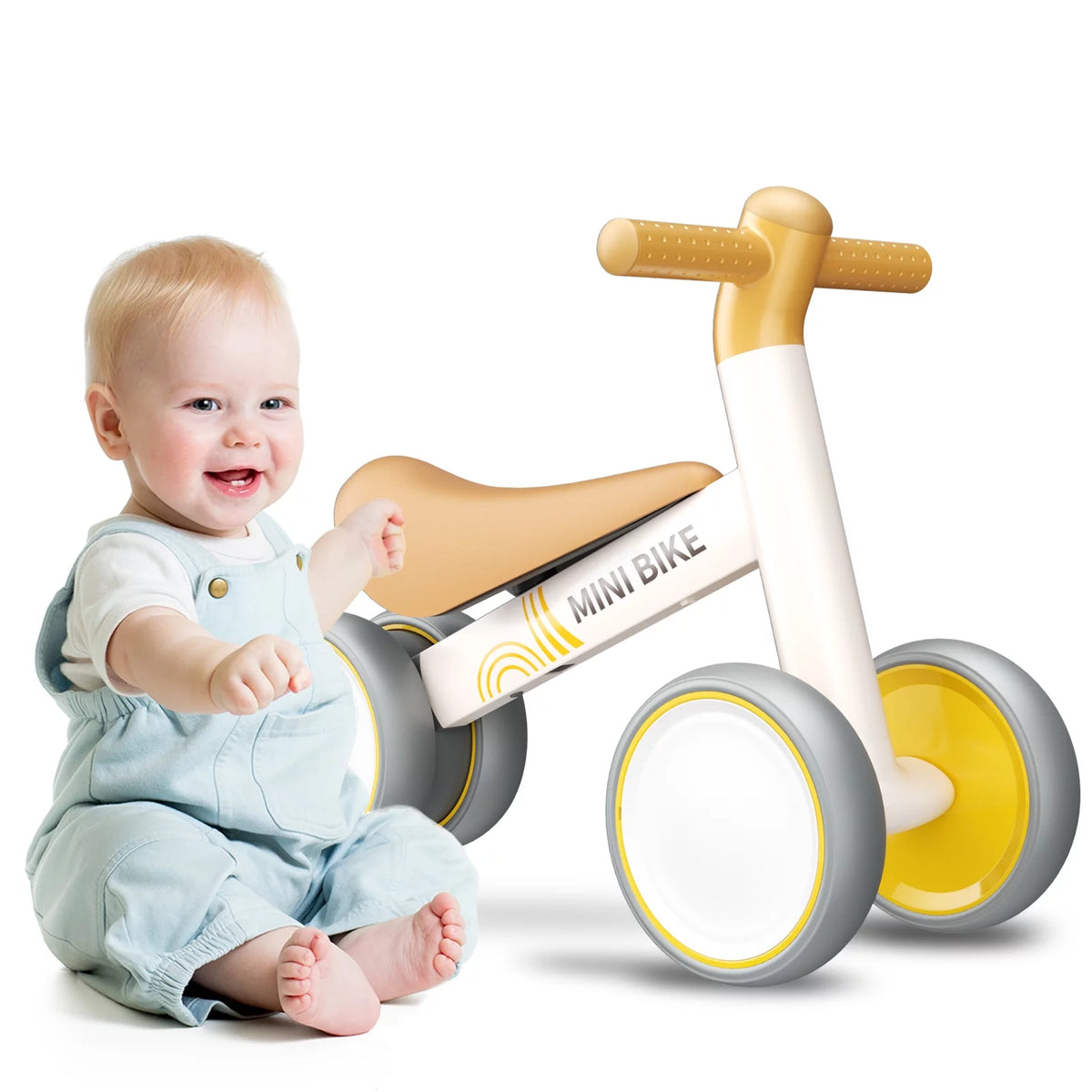White 4 Wheels Baby Balance Bike T615754