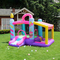 Inflatable Slide Bouncer House with Ball Pool and Storage Bag J2665