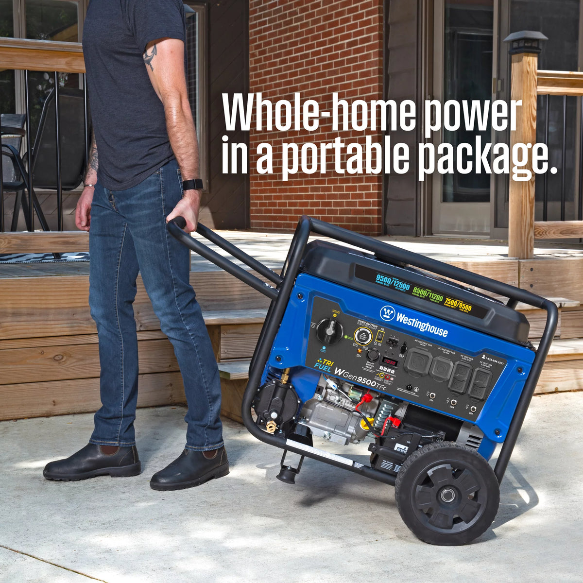 12,500 Peak Watt Dual Fuel Portable Generator A376