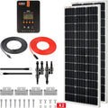 200 Watt 12 Volt Monocrystalline Solar Starter Kit with MPPT Charge Controller Q750375
