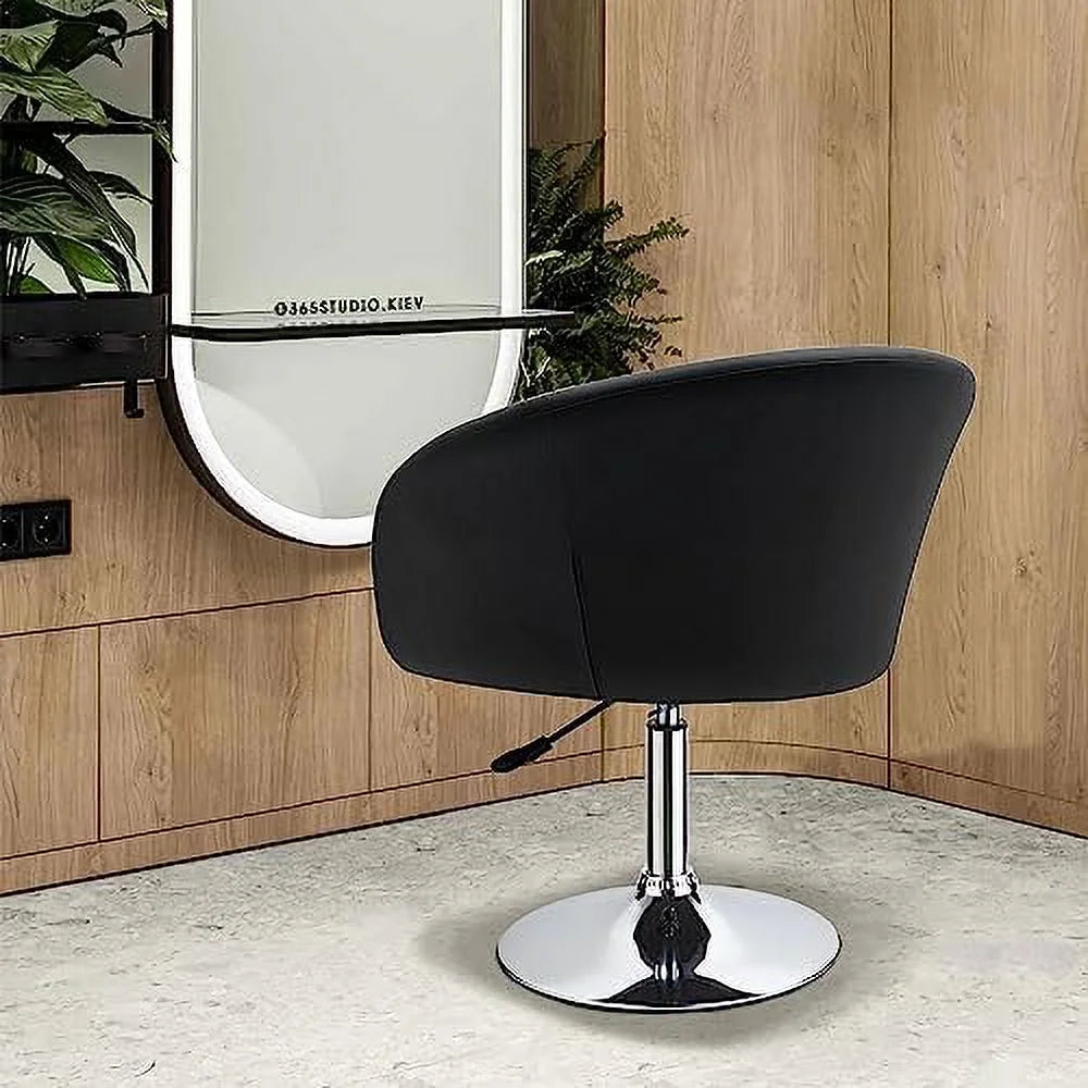 Black Jumbo Size PU Leather Round Swivel Chair A4292