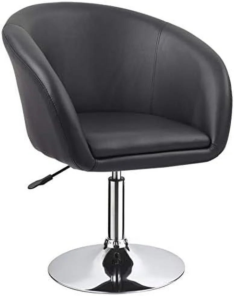 Black Jumbo Size PU Leather Round Swivel Chair A4292