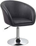 Black Jumbo Size PU Leather Round Swivel Chair A4292
