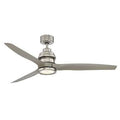 Satin Nickel LED Propeller Ceiling Fan with Remote Control and Light Kit W2108