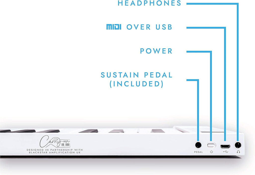 White Portable 88 Key Digital Piano Keyboard with Rechargeable Battery O603