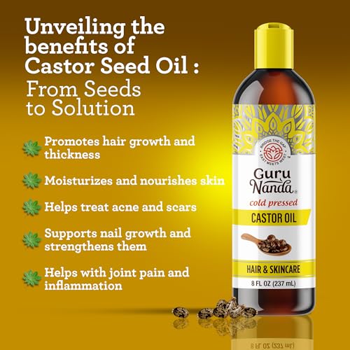 8 Fl oz 100% Pure Cold Pressed Castor Oil H376761