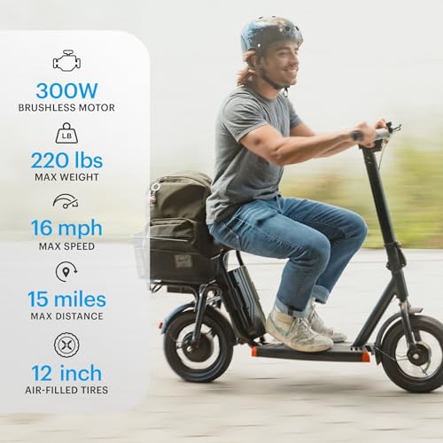 Foldable Electric Scooter with 300W Motor, 12” Tires, 15 Mile Range Y675022