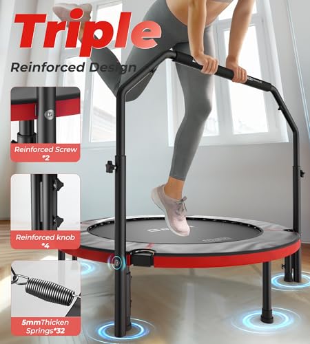 40"/48" Foldable Mini Trampoline with Adjustable Foam Handle C6148