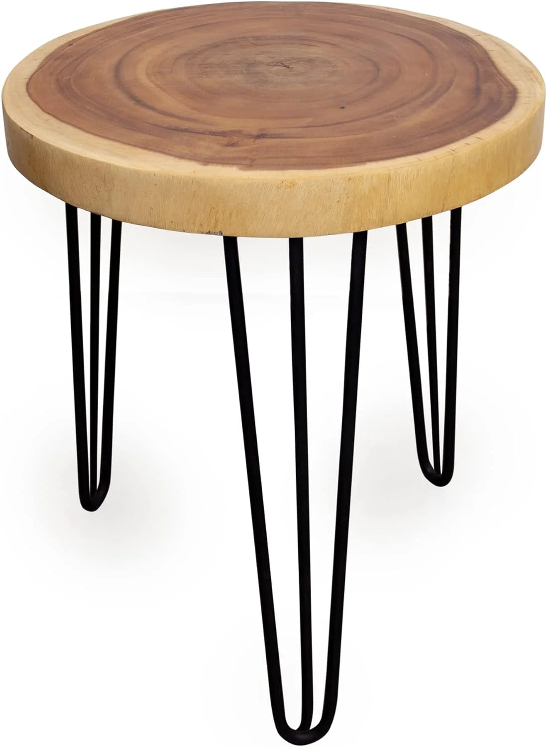 Round Natural Wood Slab Accent End Table P774
