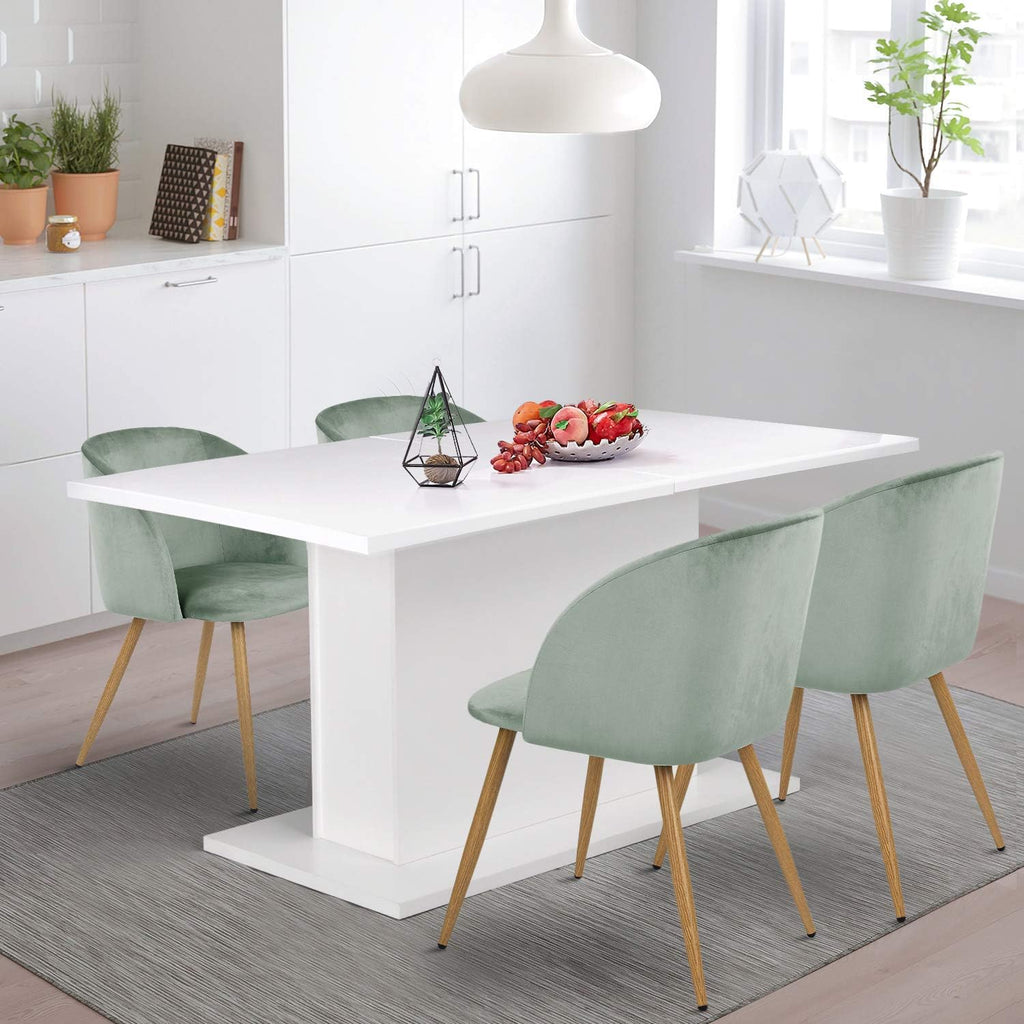 White High Gloss Wooden Expandable Dining Table E698