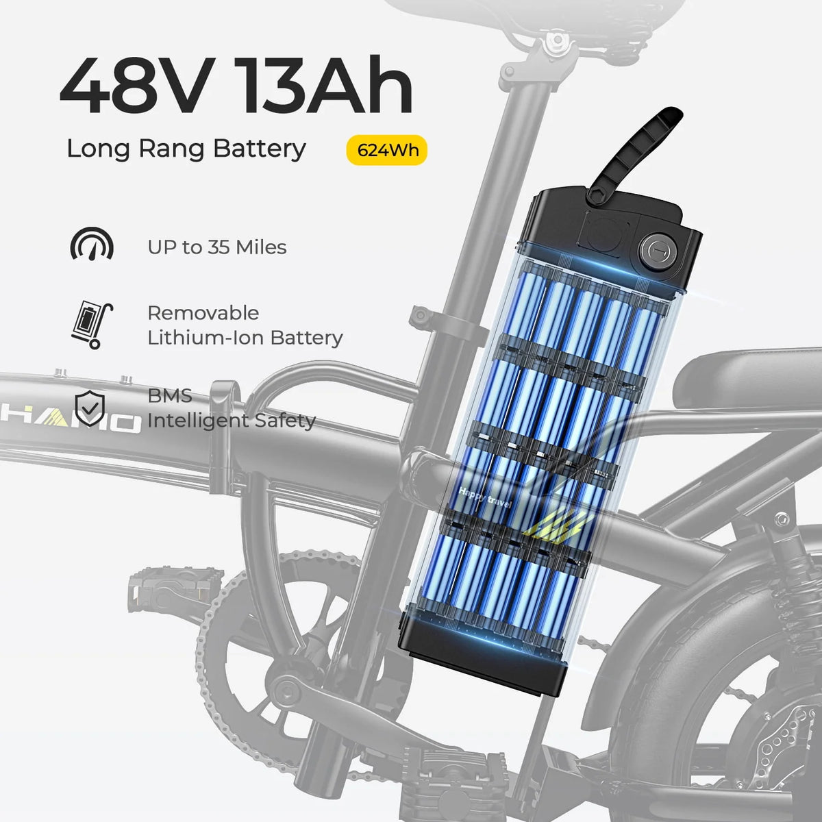 Folding Electric Bike 400W 48V 13Ah A27984