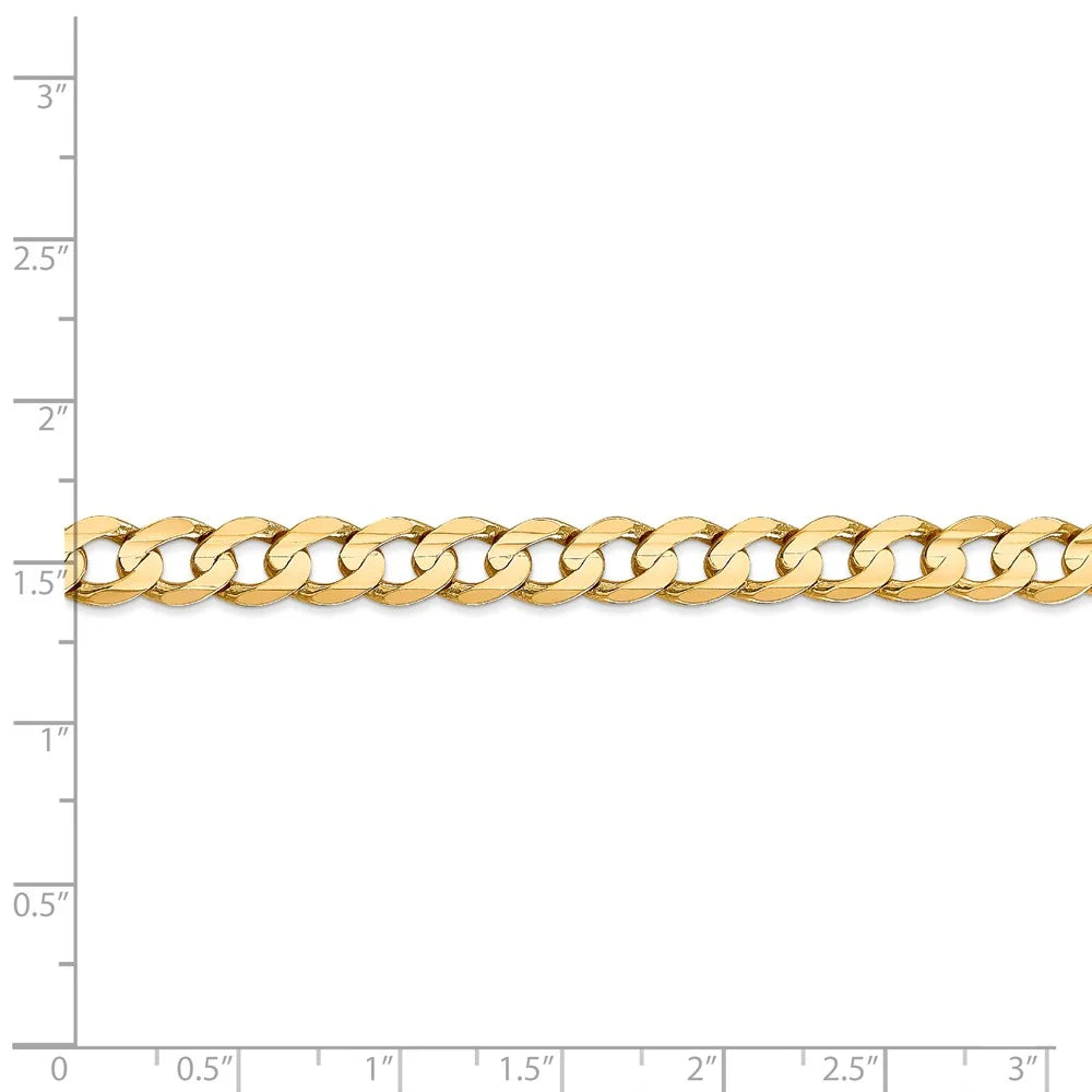 14kt Yellow Gold 22 inch Open Concave Curb Chain with Lobster Clasp T862069