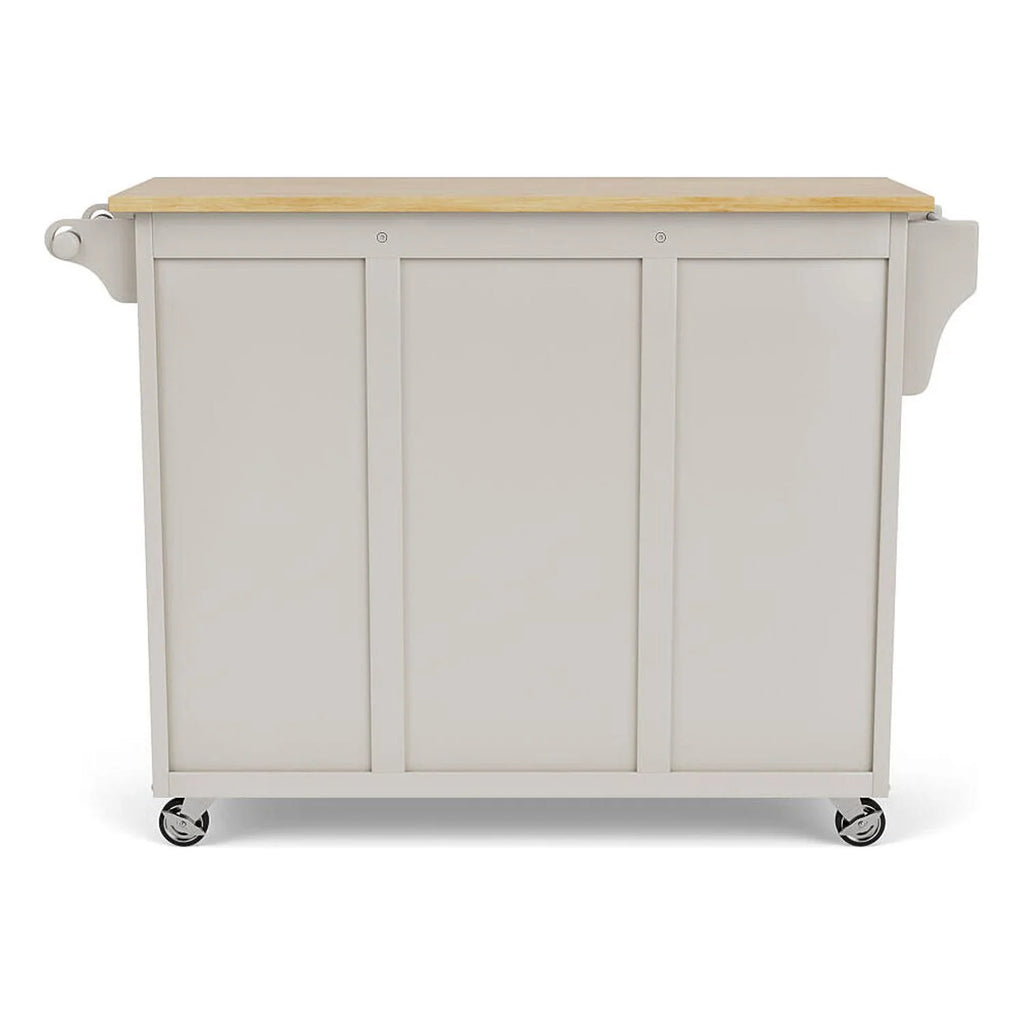 Off White Wood Rolling Kitchen Cart X33681