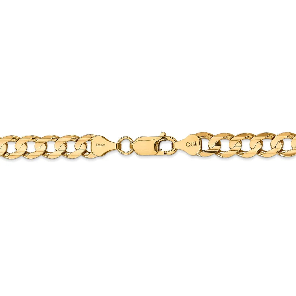 14kt Yellow Gold 22 inch Open Concave Curb Chain with Lobster Clasp T862069
