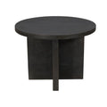 Dark Gray Rounded Solid Wood Dining Table N9438