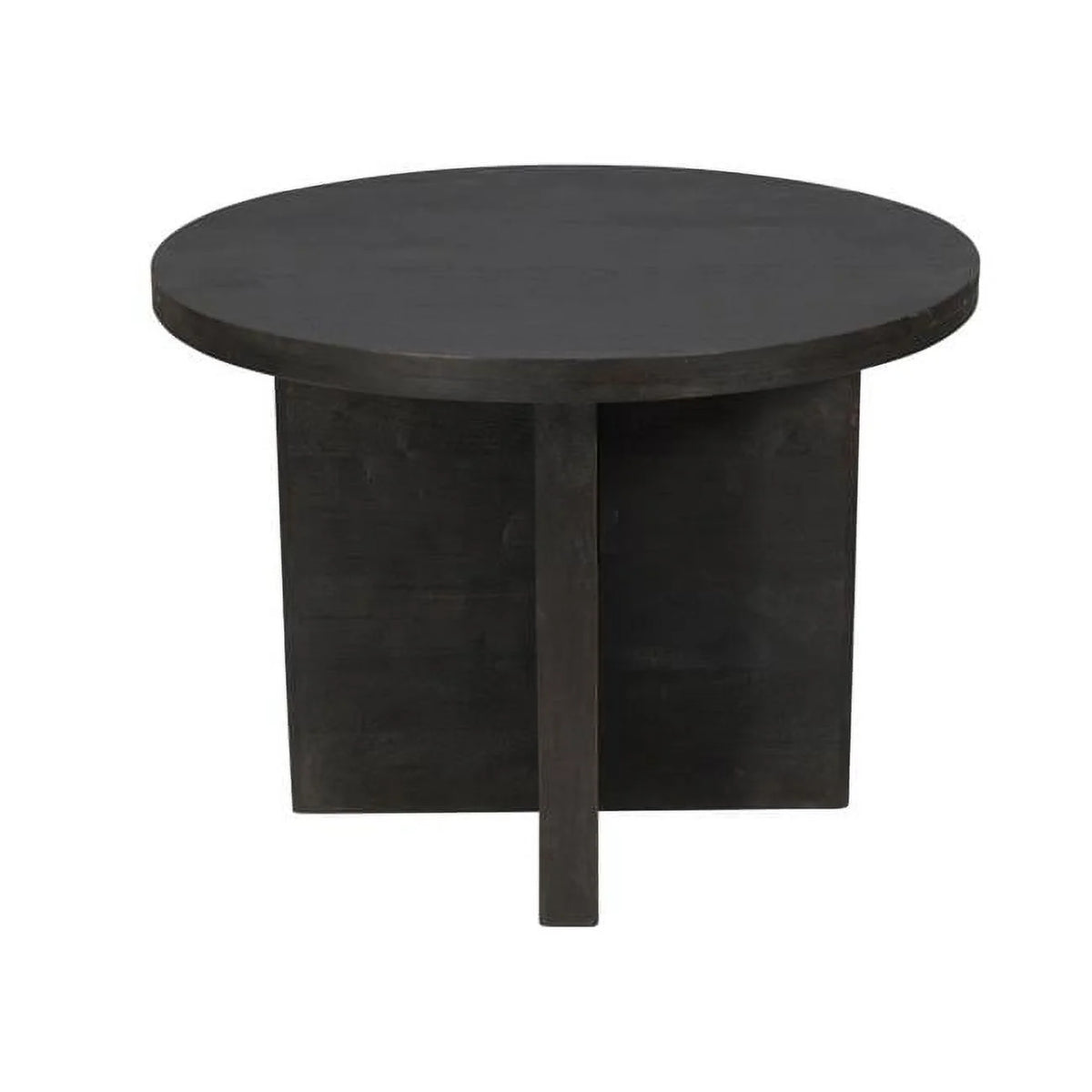 Dark Gray Rounded Solid Wood Dining Table N9438