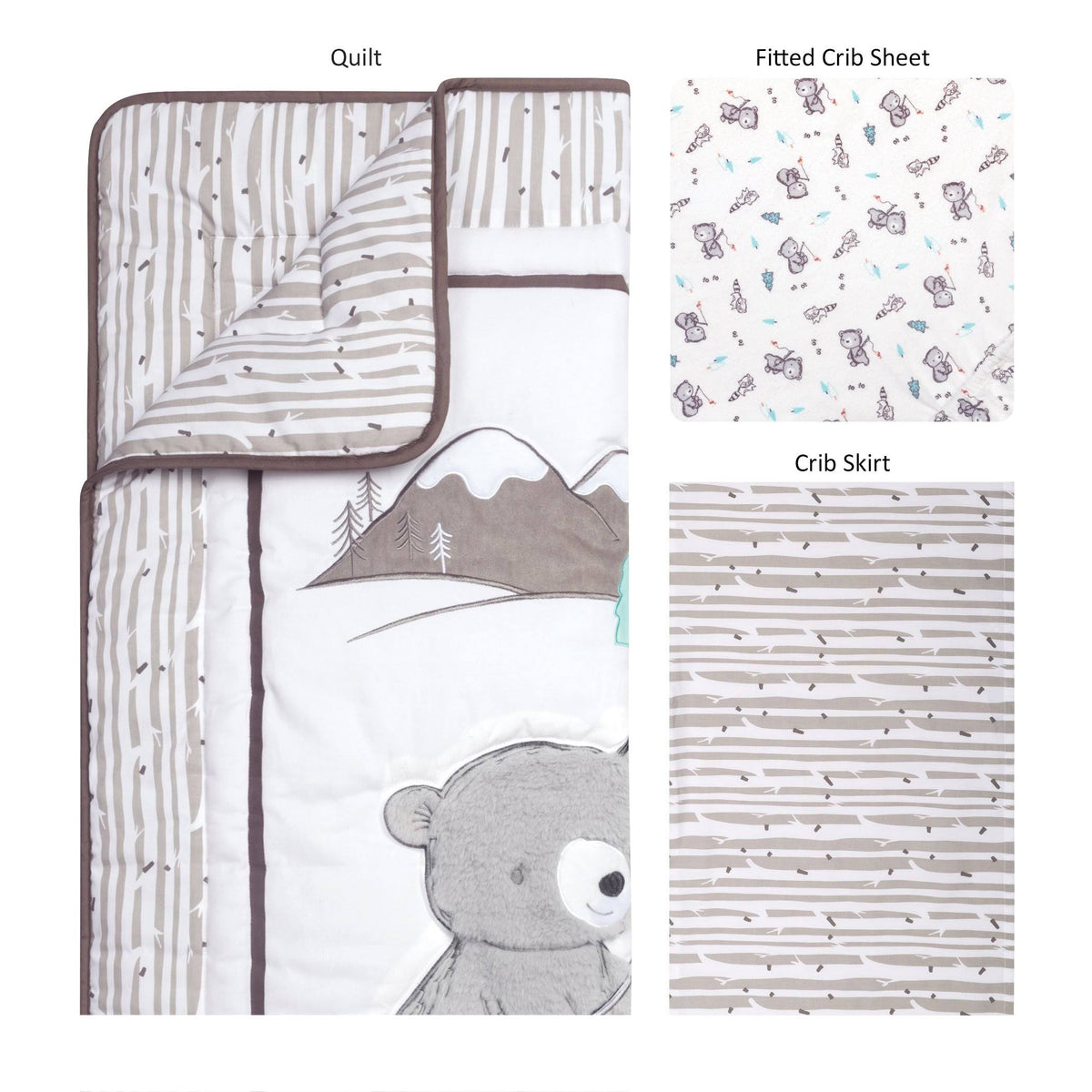 3 Piece Crib Bedding Set K63666