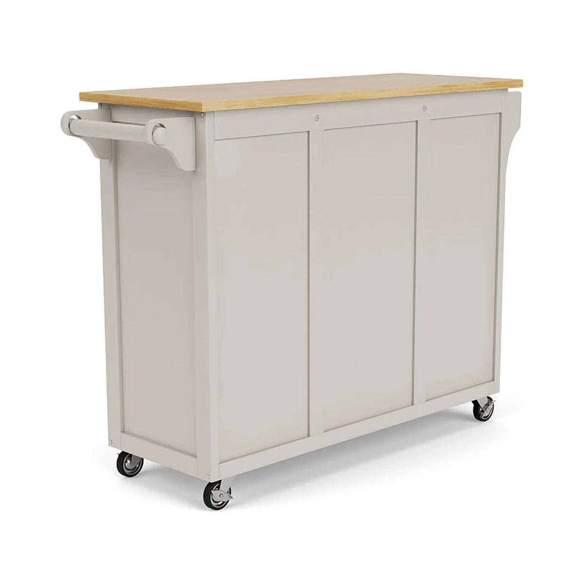 Off White Wood Rolling Kitchen Cart X33681