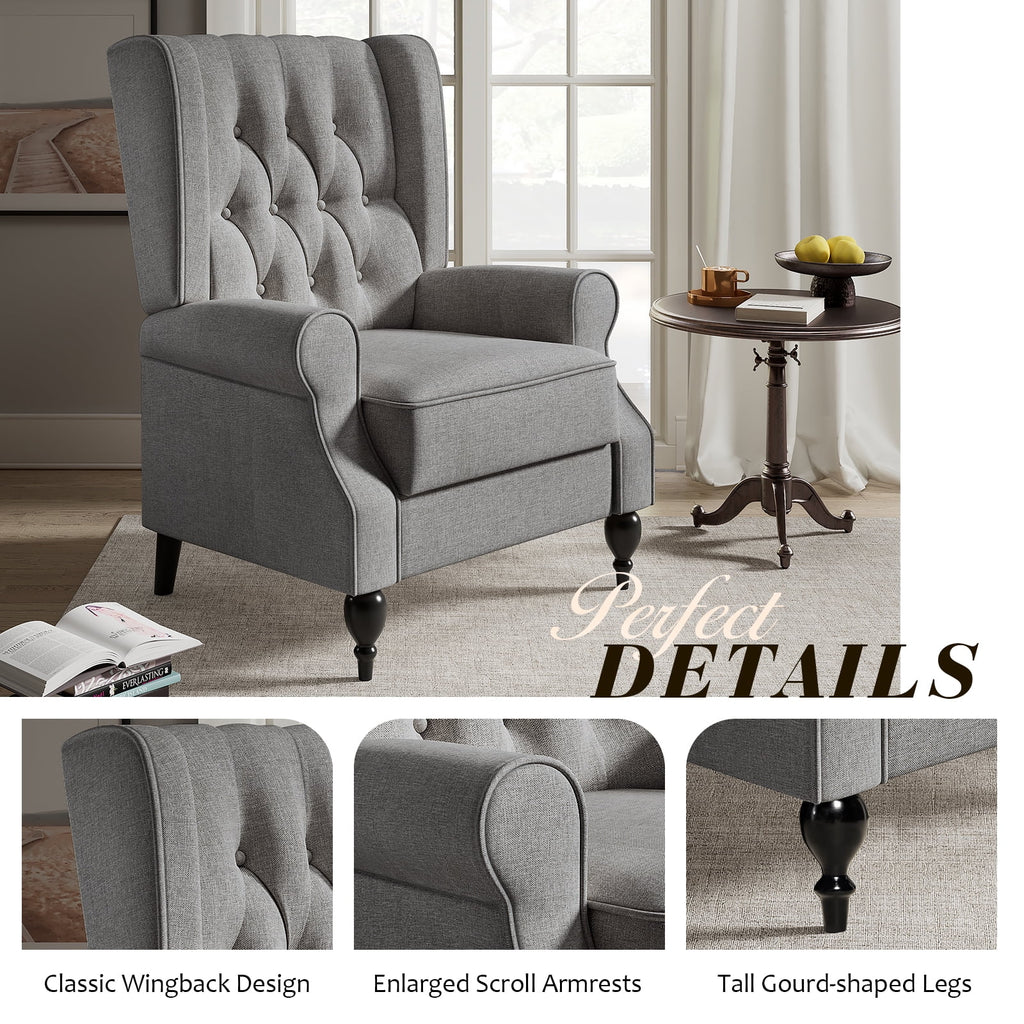 Dark Grey Upholstered Recliner Chair A685932