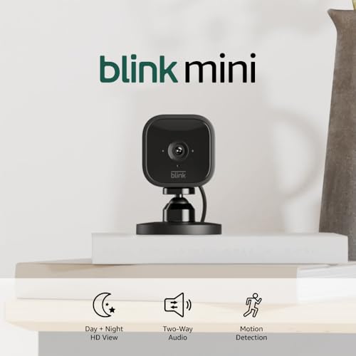 Compact indoor plug-in smart security camera, 1080p HD video, night vision, motion detection, two-way audio – 2 cameras (White) S281318