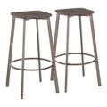 Set of 2 Square Industrial Bar Stools P573758