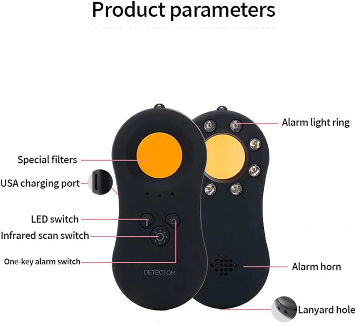 Hidden Camera Detector with Rechargeable Infrared Viewfinders C501