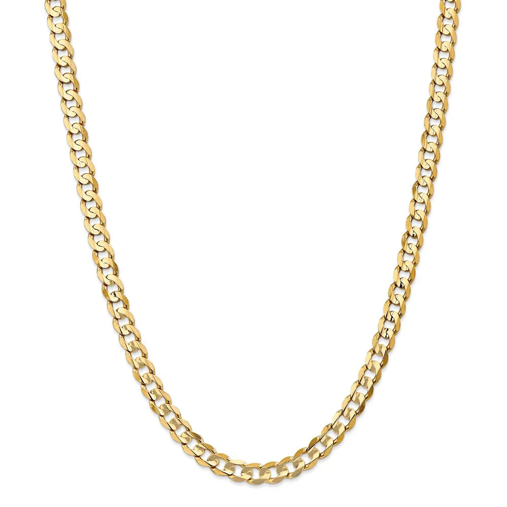 14kt Yellow Gold 22 inch Open Concave Curb Chain with Lobster Clasp T862069