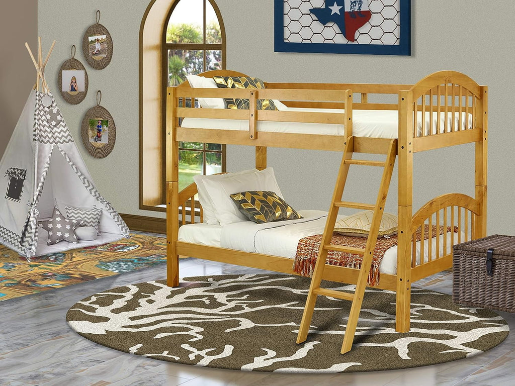 Wood Bunk Beds with Ladder and Safety Rail V954358