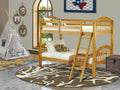 Wood Bunk Beds with Ladder and Safety Rail V954358