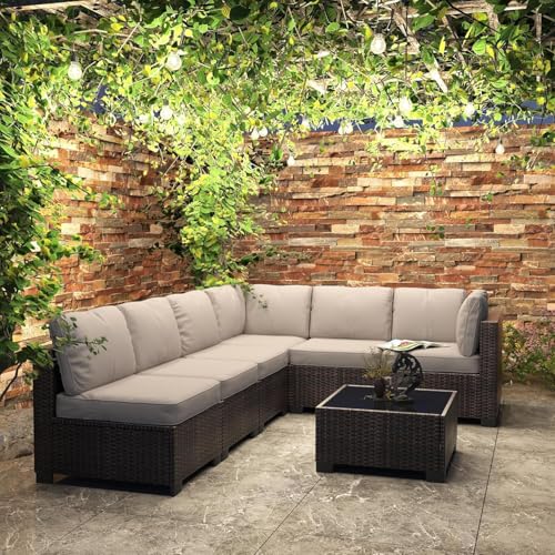 6 Piece Outdoor Patio Furniture Set with Coffee Table G435