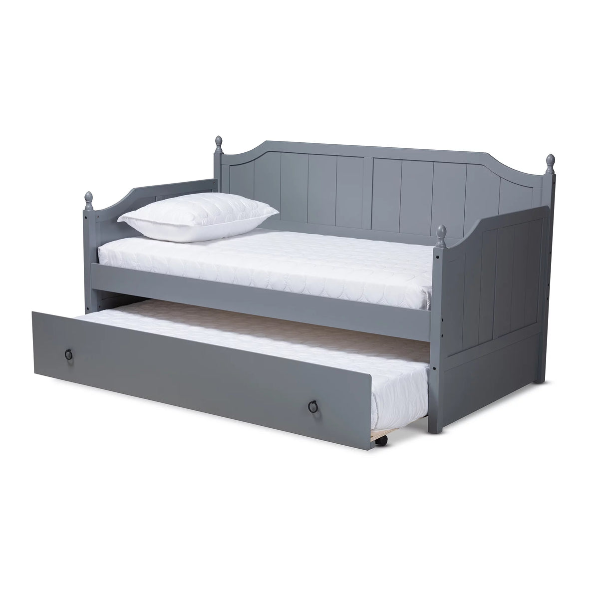 Grey Wood Twin Daybed with Trundle A408