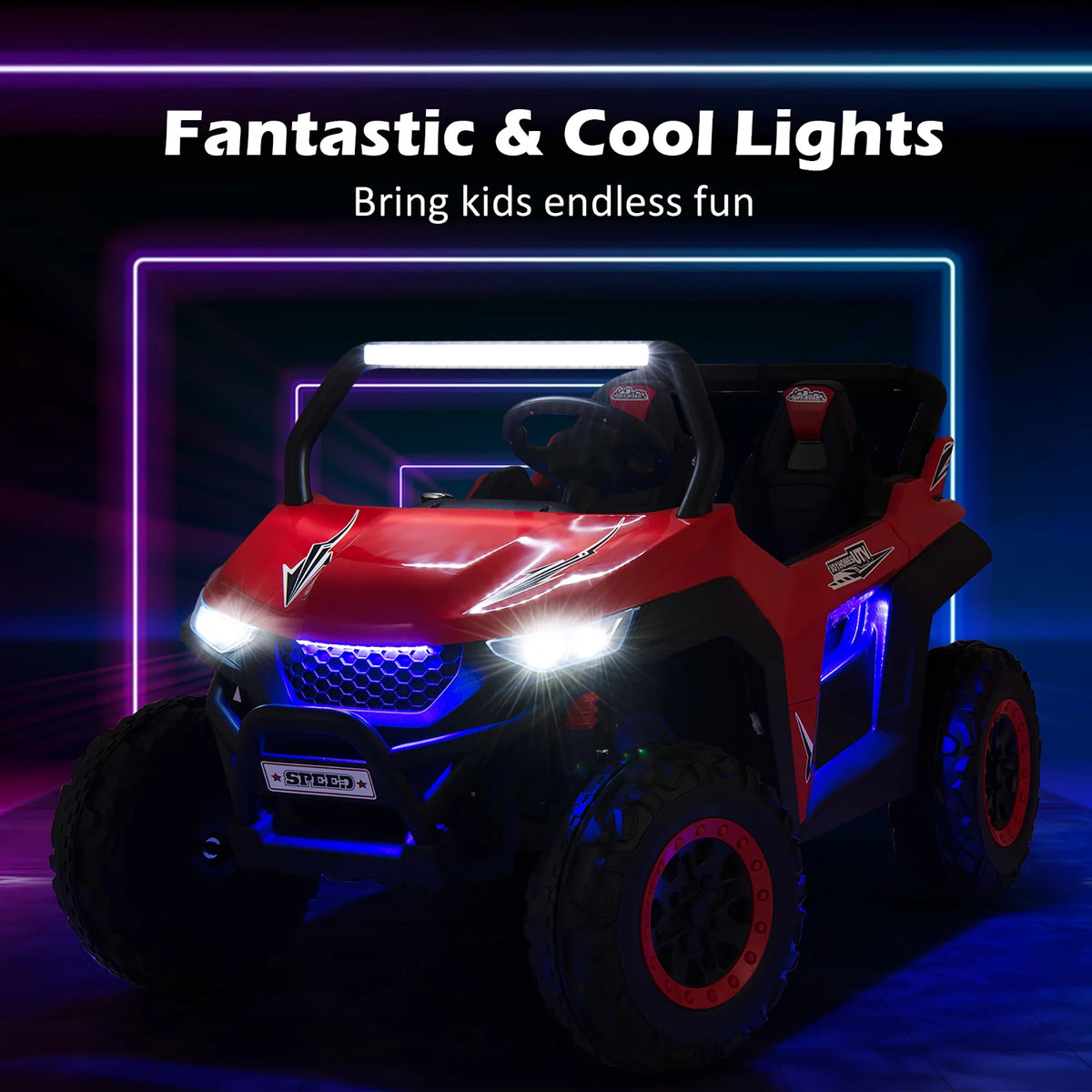 12V 2-Seater Kids Ride On UTV Electric Vehicle Pink E8047