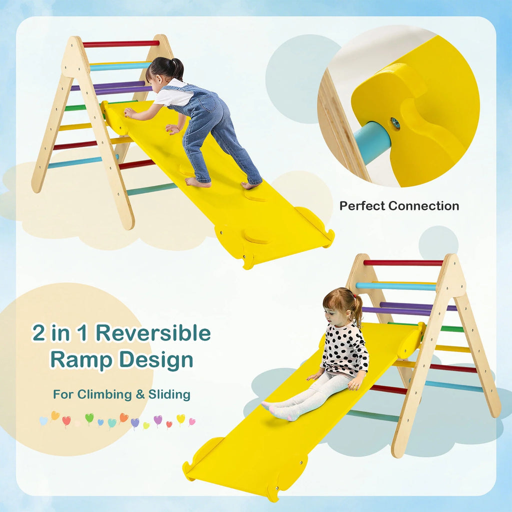 Wooden Climbing Triangle Set with Ramp N918